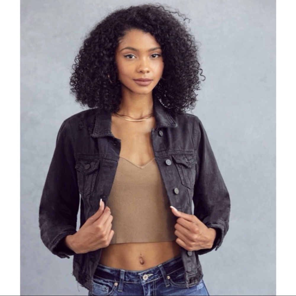 New- Rumors• Kancan Distressed Denim Jacket - Picture 2 of 10
